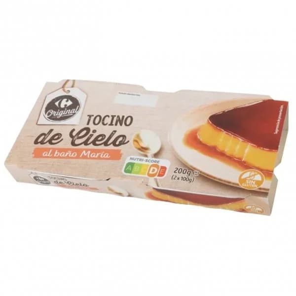 Tocino de cielo al baño Maria Carrefour Original sin gluten pack de 2 unidades de 100 g. - 0.2 kg - Imagen del producto en Findit