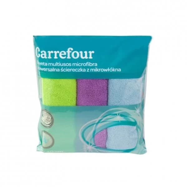 3 Bayetas Multiusos de Microfibra  Carrefour   - Colores surtidos - 2.98 ud - Imagen del producto en Findit