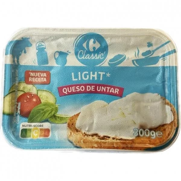 Queso de untar light Classic Carrefour 300 g. - 0.3 kg - Imagen del producto en Findit