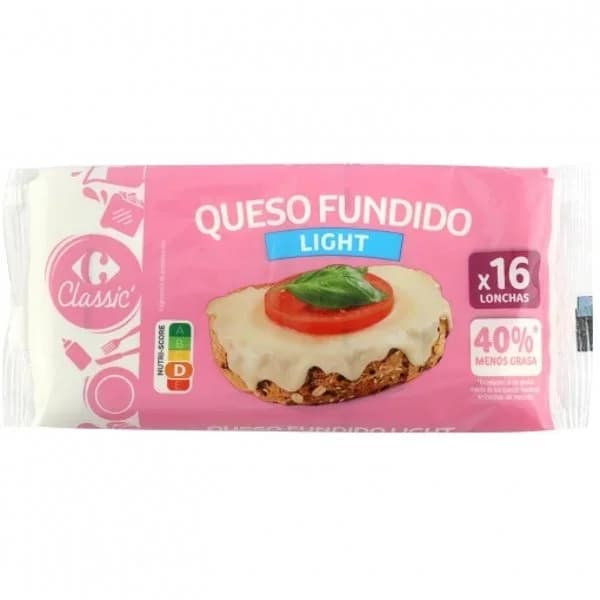 Queso fundido en lonchas light Carrefour 300 g. - 0.3 kg - Imagen del producto en Findit