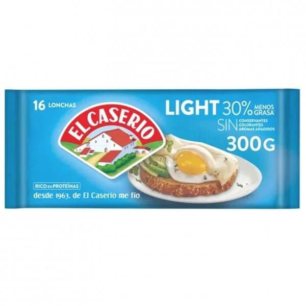 Queso ligero 14 lonchas 262 g - 0.3 kg - Imagen del producto en Findit