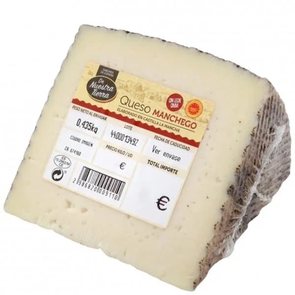 Queso de oveja Manchego curado De Nuestra Tierra cuña de 500 g aprox - 1 ud - Imagen del producto en Findit