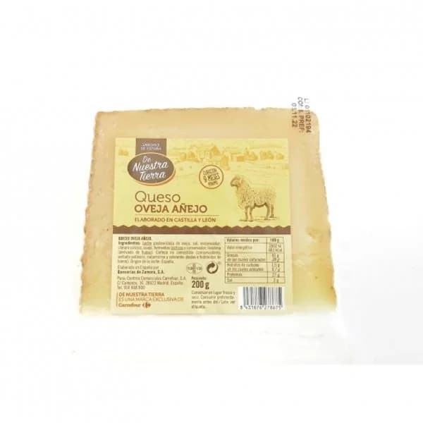 Queso de oveja añejo De Nuestra Tierra cuña 200 g - 0.2 kg - Imagen del producto en Findit