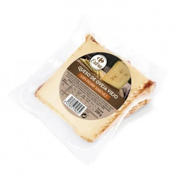 Queso de oveja vieja con Pedro Ximénez Carrefour Extra cuña de 200 g - 0.2 kg - Imagen del producto en Findit