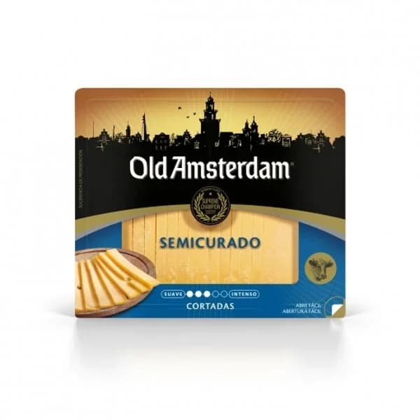 Queso de vaca semicurado cuña cortada Old Amsterdam sin lactosa 200 g. - 0.18 kg - Imagen del producto en Findit