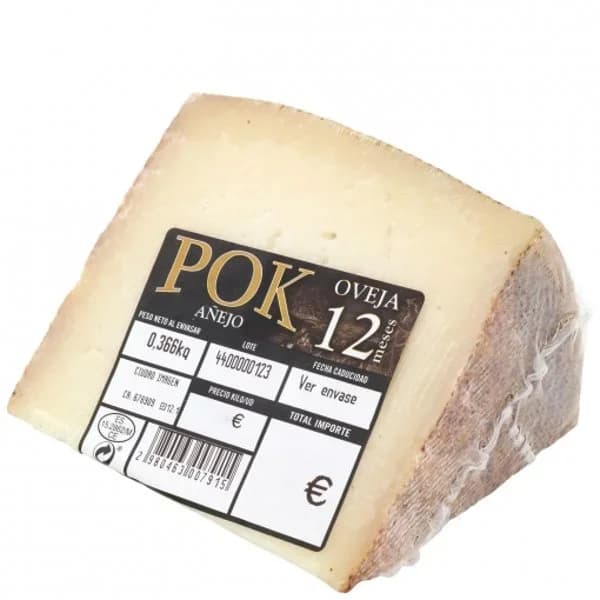 Queso puro de oveja añejo 12 meses curación Pok cuña 1/8, 330 g aprox - 1 ud - Imagen del producto en Findit