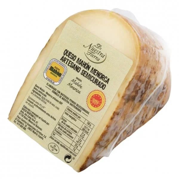 Queso de Mahon-Menorca DOP De Nuestra Tierra cuña 300 g - 0.3 kg - Imagen del producto en Findit