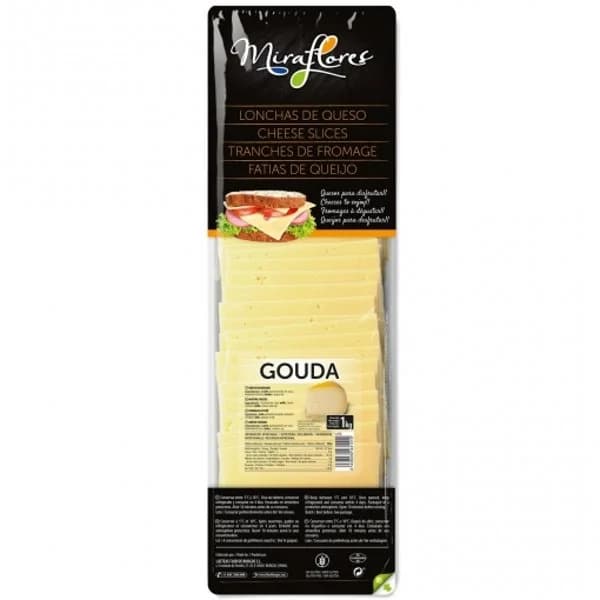 Queso gouda en lonchas Miraflores sin gluten 1 kg. - 1 kg - Imagen del producto en Findit