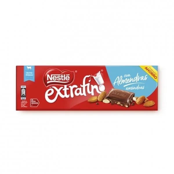 Chocolate con leche y almendras Nestlé Extrafino sin gluten 250 g. - 0.25 kg - Imagen del producto en Findit