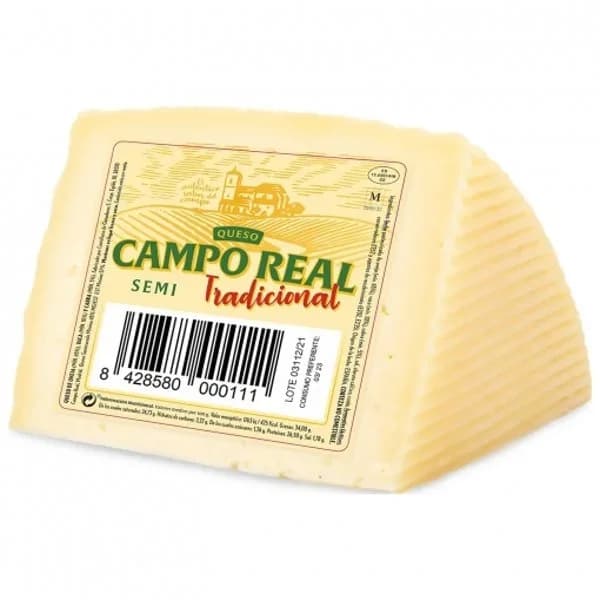 Queso de mezcla semicurado tradicional Campo Real cuña de 250 g - 0.25 kg - Imagen del producto en Findit