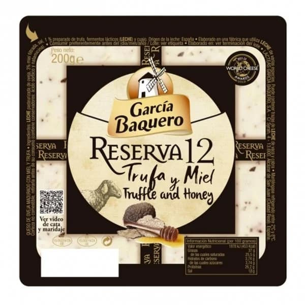 Queso de oveja Reserva 12 con miel y trufa García Baquero cuña de 200 g - 0.2 kg - Imagen del producto en Findit