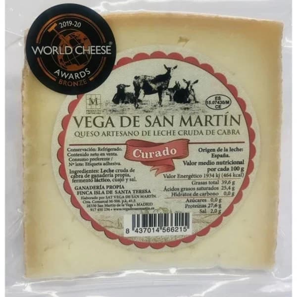Queso curado de cabra Vega de San Martín 250 g. - 0.25 kg - Imagen del producto en Findit