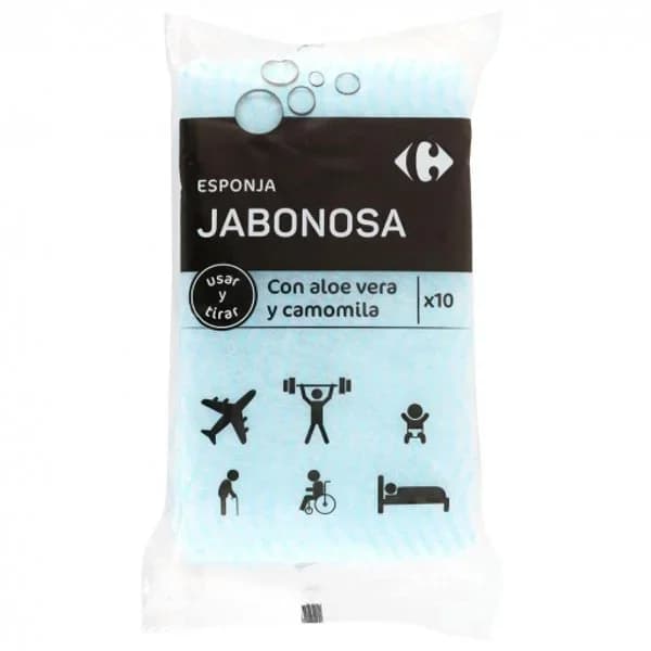 Esponja de baño jabonosa Carrefour 10 ud. - 10 ud - Imagen del producto en Findit