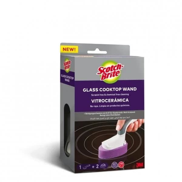 Pack Estropajo para Vitrocerámica con Mango SCOTCH BRITE con 2 Recambios - 1 ud - Imagen del producto en Findit