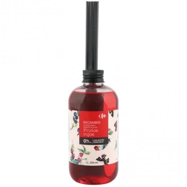 Ambientador de varillas frutos rojos recambio Carrefour 250 ml. - 0.25 l - Imagen del producto en Findit