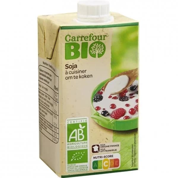 Preparado de soja para cocinar ecológico Carrefour Bio 250 ml. - 0.25 l - Imagen del producto en Findit