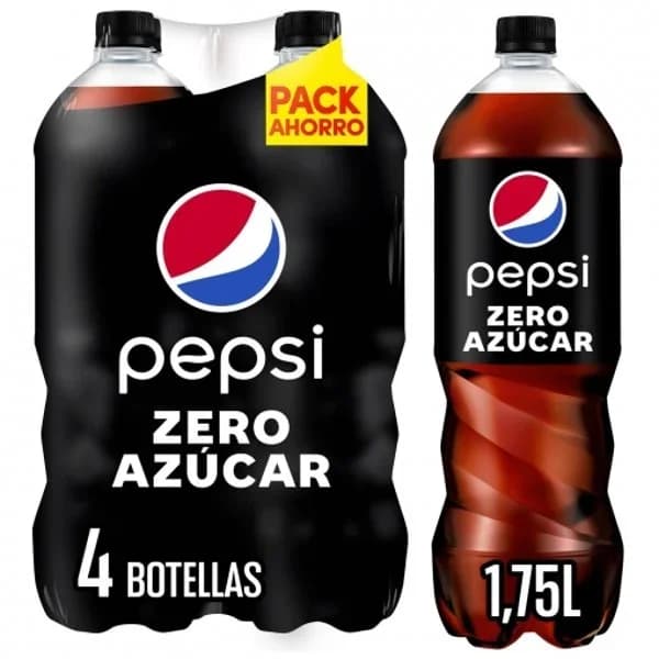 Pepsi zero azúcar pack de 4 botellas de 1,75 l. - 7 l - Imagen del producto en Findit