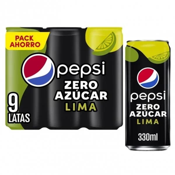 Pepsi zero azúcar lima pack de 9 latas de 33 cl. - 2.97 l - Imagen del producto en Findit
