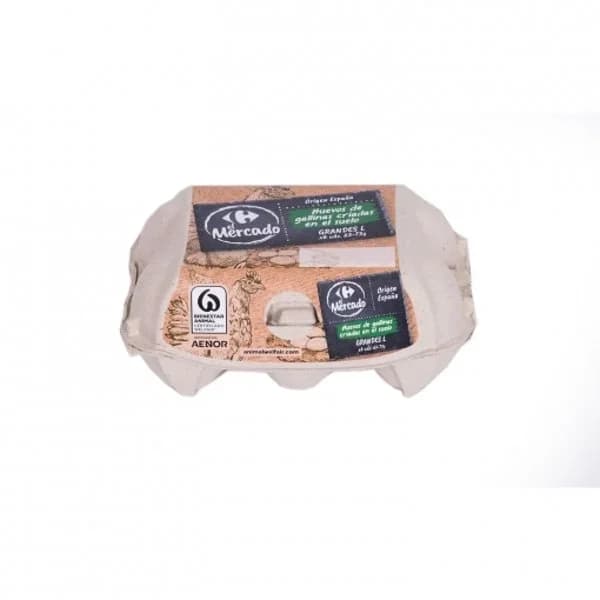 Huevos de gallinas criadas en suelo Carrefour El Mercado 6 ud. - 6 ud - Imagen del producto en Findit