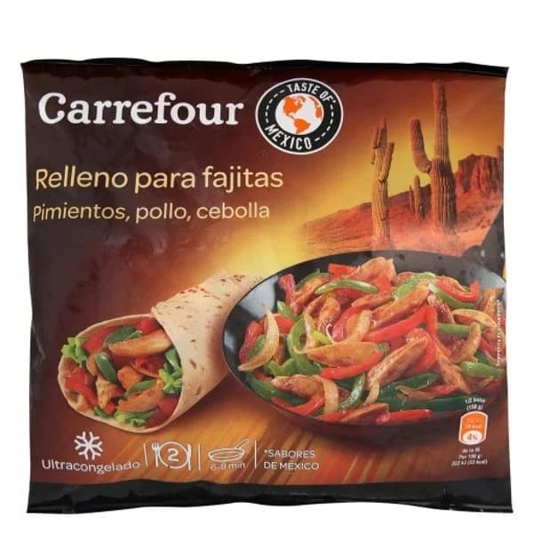 Relleno para fajitas de pimientos, pollo y cebolla Carrefour 300 g. - 0.3 kg - Imagen del producto en Findit