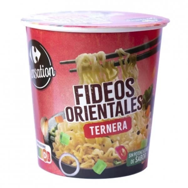 Fideos orientales de ternera Sensation Carrefour 65 g. - 0.07 kg - Imagen del producto en Findit