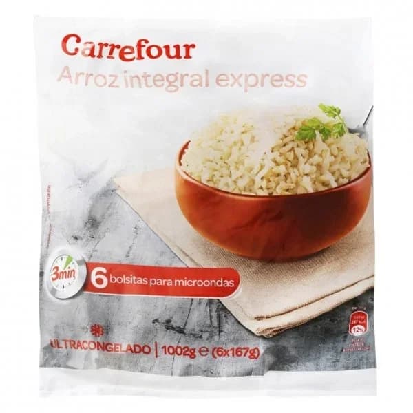 Arroz integral Carrefour pack de 6 unidades de 167 g. - 1 kg - Imagen del producto en Findit