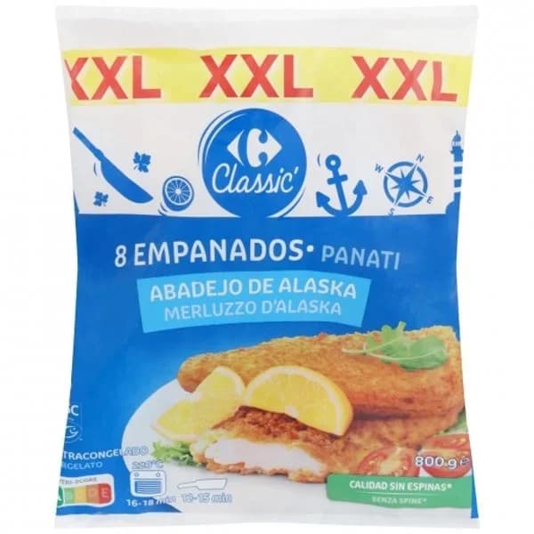 Filete de abadejo empanados XXL Classic´ Carrefour 800 g. - 0.8 kg - Imagen del producto en Findit