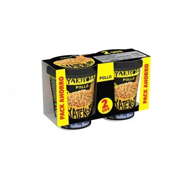 Fideos orientales de pollo Yatekomo Yakisoba Gallina Blanca pack de 2 unidades de 93 g. - 0.19 kg - Imagen del producto en Findit