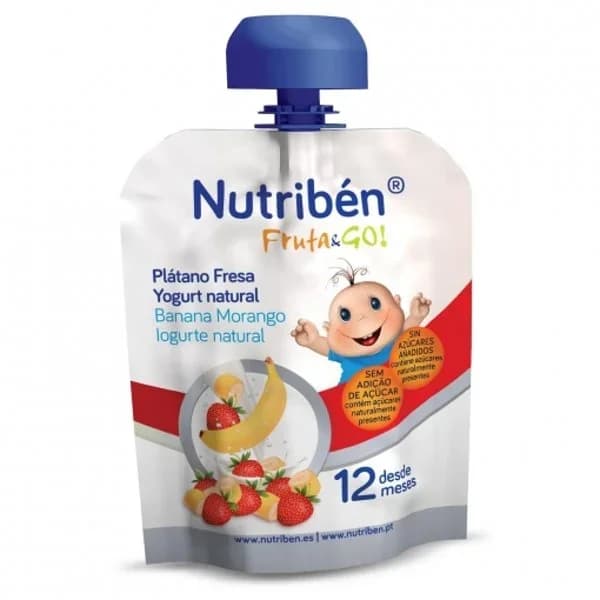 Bolsita de frutas, plátano, fresa y yogur NUTRIBEN, bolsa 90 g - 0.09 kg - Imagen del producto en Findit