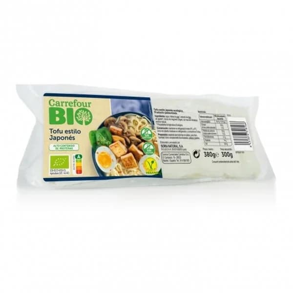 Tofu japonés ecológico Carrefour Bio sin gluten y sin lactosa 380 g. - 0.3 kg - Imagen del producto en Findit