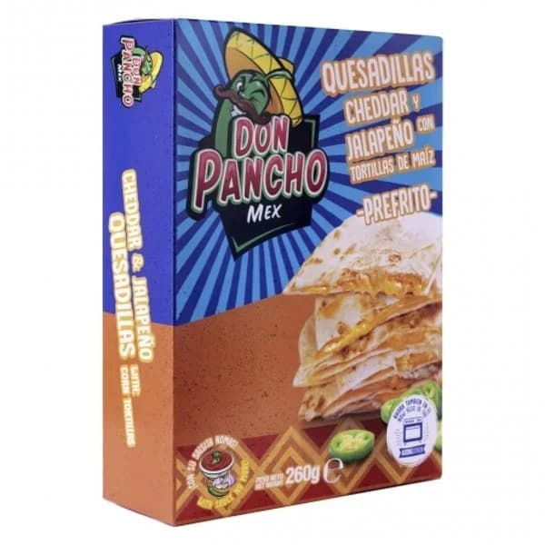 Quesadilla cheddar jalapeño con tortitas de maíz Don Pancho 260 g. - 0.26 kg - Imagen del producto en Findit
