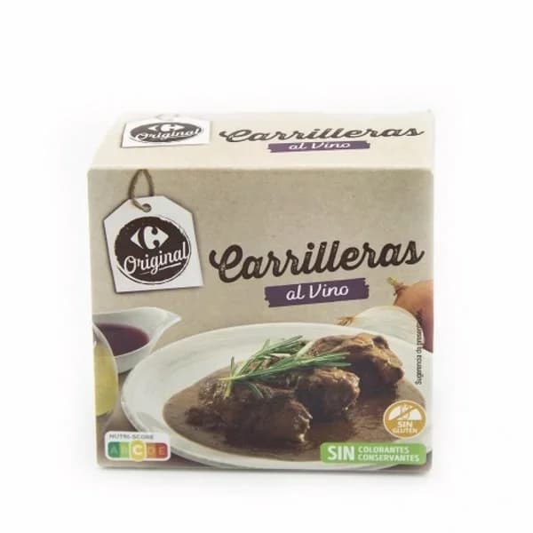 Carrilleras al vino Classic Carrefour sin gluten 380 g. - 0.38 kg - Imagen del producto en Findit
