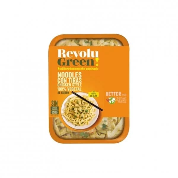 Noodles con tiras estilo pollo y salsa curry Revolugreen 270 g. - 0.27 kg - Imagen del producto en Findit