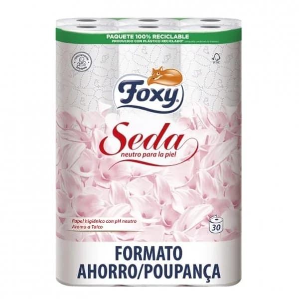 Papel higiénico 3 capas Seda Foxy 30 rollos. - 1 ud - Imagen del producto en Findit