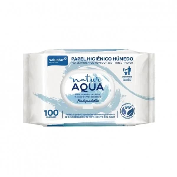 Papel higiénico húmedo Natur Aqua Naturalcare Salustar 100 ud. - 115 ud - Imagen del producto en Findit