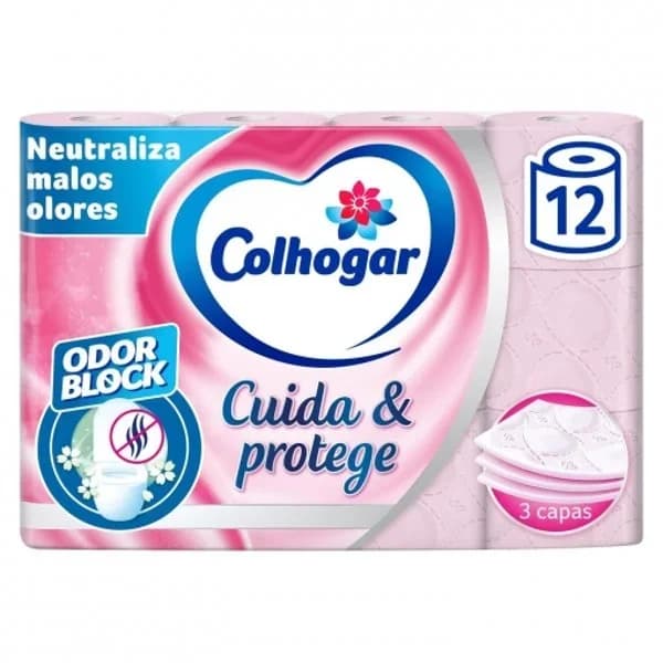 Papel higiénico cuida & protege Colhogar 12 rollos. - 12.01 ud - Imagen del producto en Findit
