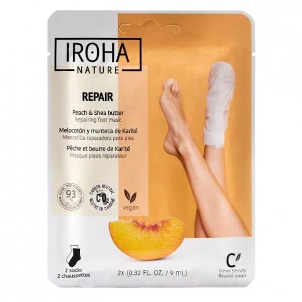 Calcetines mascarilla reparadores con melocotón y manteca de karité Iroha Nature 1 ud. - 1 ud - Imagen del producto en Findit