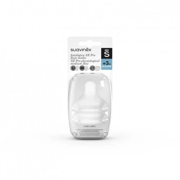 Tetina fisiológicas SX Pro de silicona de flujo medio +3m Suavinex 2 ud. - 2 ud - Imagen del producto en Findit