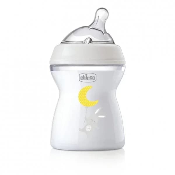 Biberón de cristal anticólicos 0 meses tetina inclinada de silicona NaturalFeeling Chicco 250 ml. - 1 ud - Imagen del producto en Findit