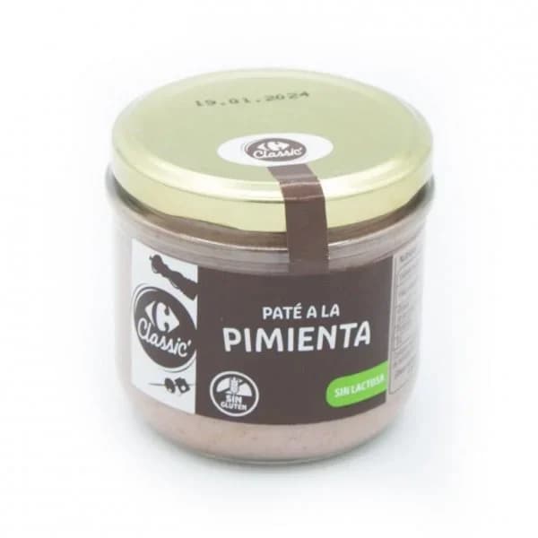 Paté a la pimienta Classic Carrefour sin gluten y sin lactosa 160 g. - 0.16 kg - Imagen del producto en Findit