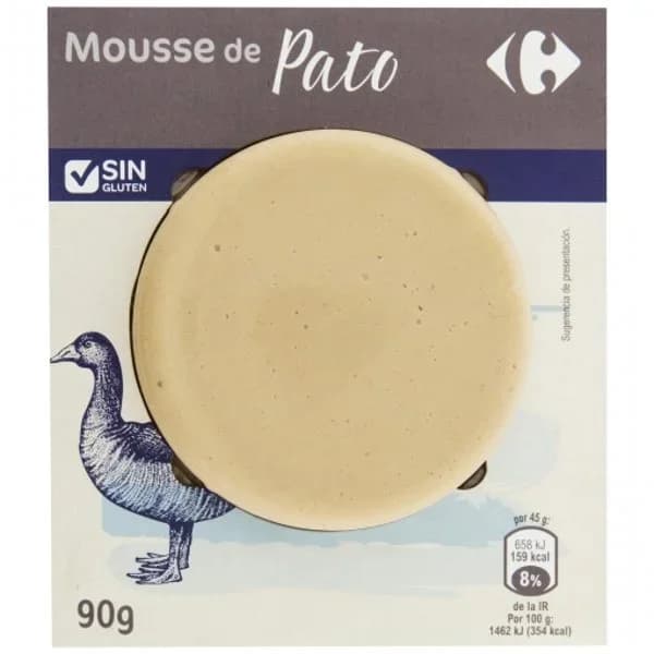 Mousse de pato Carrefour sin gluten 90 g. - 0.09 kg - Imagen del producto en Findit
