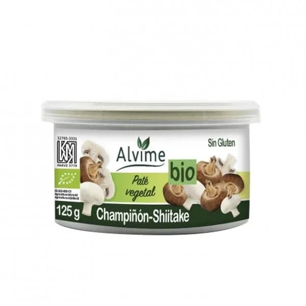 Paté vegetal de champiñón y shiitake ecológico Alvime sin gluten 125 g. - 0.12 kg - Imagen del producto en Findit