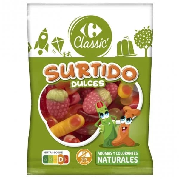 Caramelos de goma surtidos Carrefour Classic sin gluten 200 g. - 0.2 kg - Imagen del producto en Findit