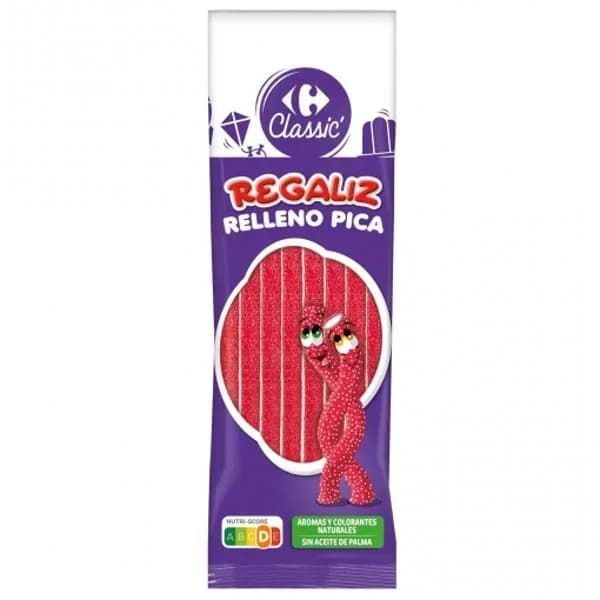 Regaliz de goma sabor fresa y pica pica Carrefour Classic 200 g. - 0.2 kg - Imagen del producto en Findit
