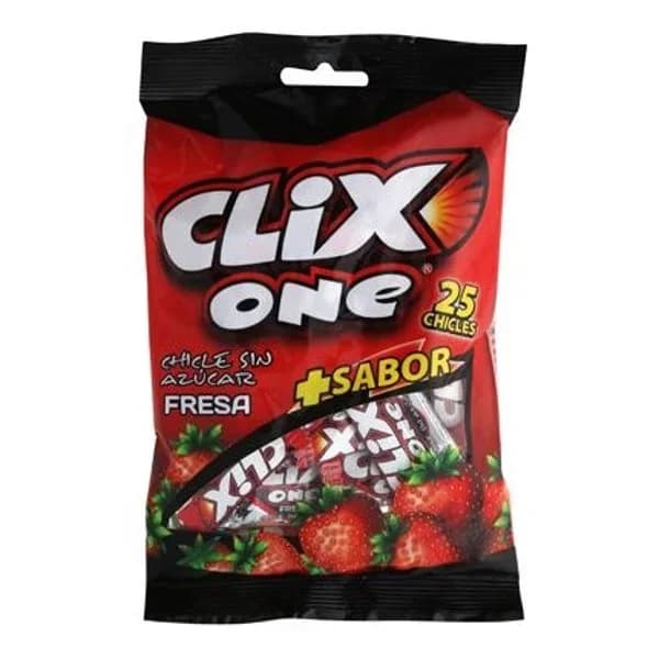 Chicles sabor fresa Clix sin gluten 20 ud. - 0.05 kg - Imagen del producto en Findit