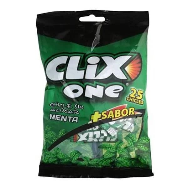 Chicle sin azúcar sabor a menta Clix One sin gluten 50 g. - 0.05 kg - Imagen del producto en Findit