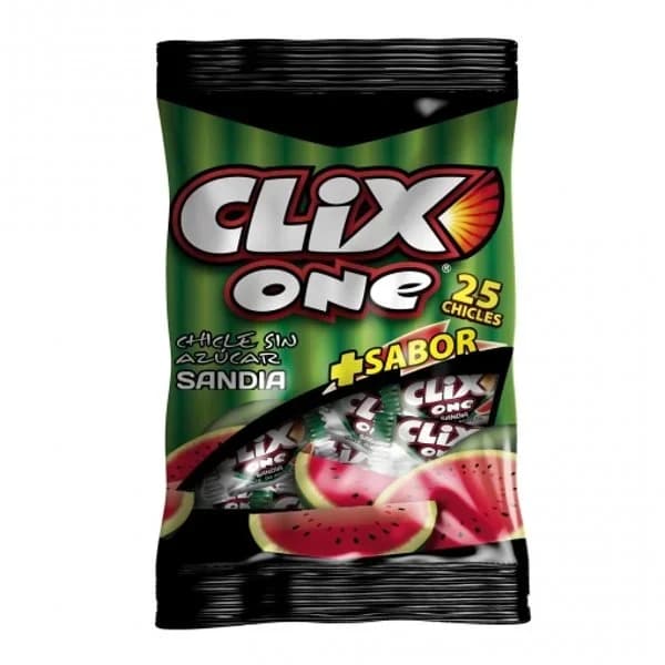 Chicles sabor sandía Clix One sin gluten y sin azúcar 50 g. - 0.06 kg - Imagen del producto en Findit