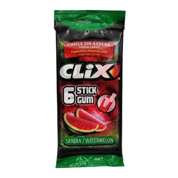 Chicles de sandía sin azúcar Clix sin gluten pack de 3 unidades de 15,6 g. - 0.05 kg - Imagen del producto en Findit