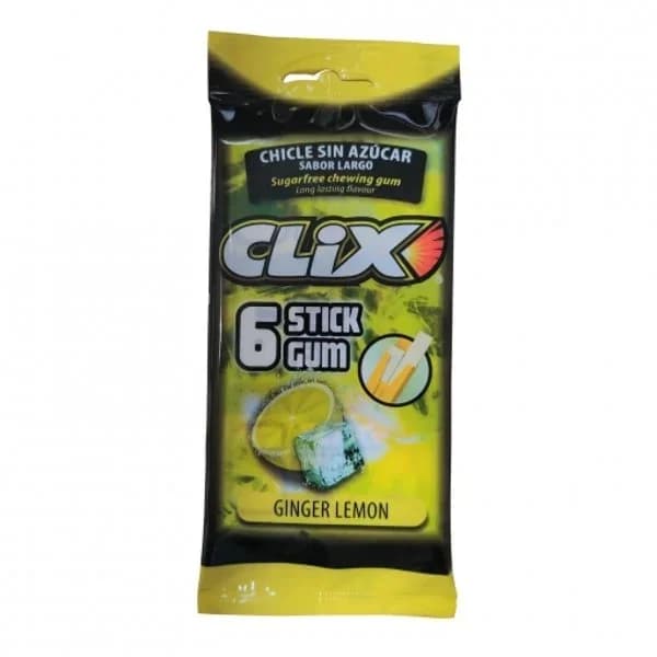 Chicles sabor ginger lemon sin azúcar Clix pack de 3 unidades  46,8 g. - 0.05 kg - Imagen del producto en Findit