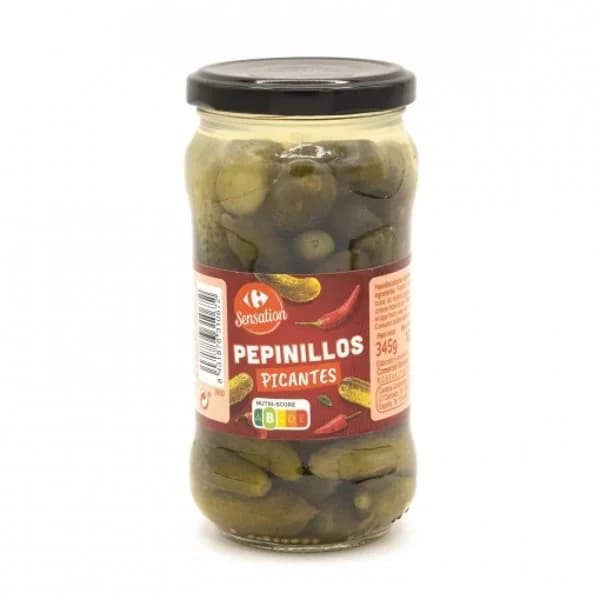 Pepinillos picantantes Sensation Carrefour 160 g. - 0.16 kg - Imagen del producto en Findit